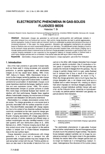 ELECTROSTATIC PHENOMENA IN GAS-SOLIDS FLUIDIZED BEDS