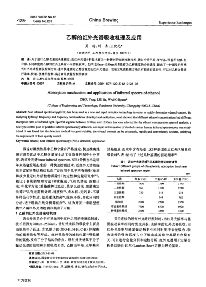 乙醇的紅外光譜吸收機(jī)理及應(yīng)用