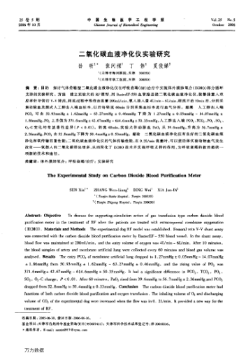 二氧化碳血液凈化儀實驗研究