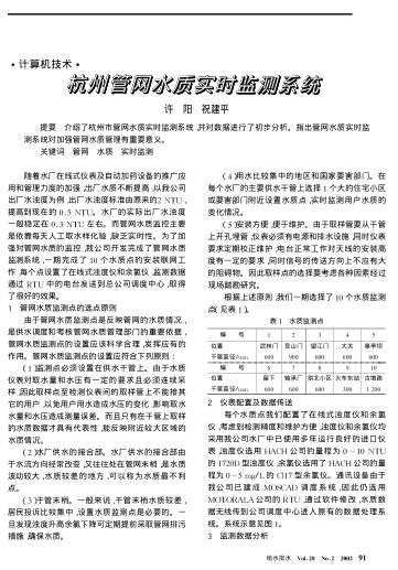 杭州管網(wǎng)水質(zhì)實時監(jiān)測系統(tǒng)