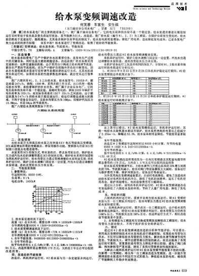 給水泵變頻調(diào)速改造