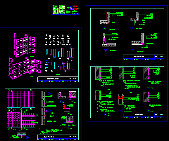 設計院標準圖集CAD版-墻體陶瓷，塑料包角節(jié)點